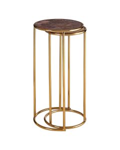 Vita Set Of 2 Nesting Side Tables With Gold Metal Frame