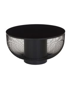 Trento Black Glass Top Coffee Table With Metal Base