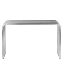 Horizon Round Edge Stainless Steel Console Table In Brushed