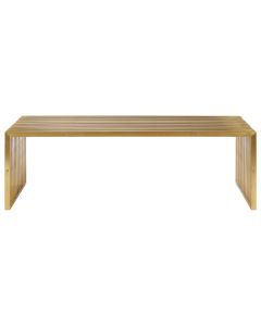 Horizon Square Edge Brushed Stainless Steel Coffee Table In Gold