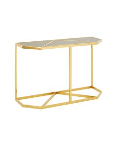 Horizon Black Glass Console Table With Gold Stainless Steel Frame