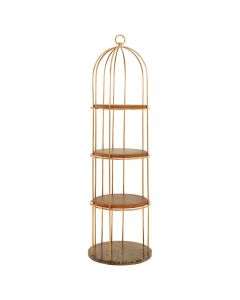 Horizon Large Cage Design Bookcase In Rose Gold