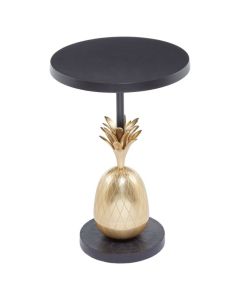 Baird Aluminium Pineapple Side Table In Black And Gold