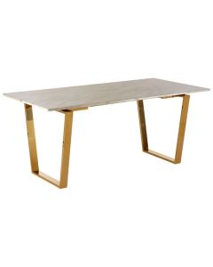 Amberley Rectangular Marble Dining Table With Gold Legs