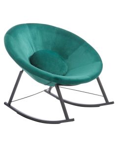 Arto Velvet Rocking Chair In Green