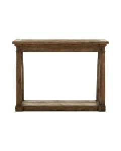 Lovina Wooden Console Table In Rustic Teak