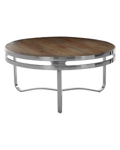Richmond Round Pine Wooden Coffee Table In Natural