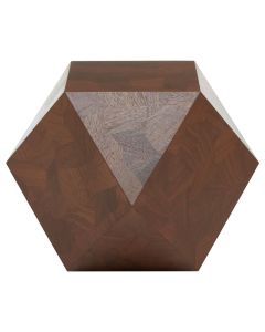Lino Contemporary Walnut Wood Side Table In Walnut