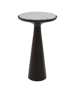Lino Large Marble Top Side Table In Black