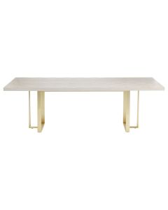 Villi Wooden Dining Table In Light Oak With Gold Metal Legs