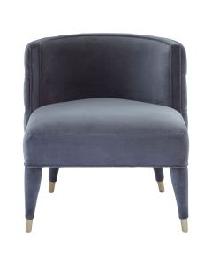 Villi Tactile Velvet Lounge Chair In Grey
