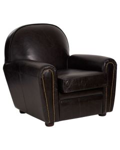 Victor Classic Faux Leather Armchair In Black With Wooden Legs