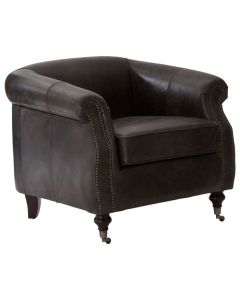 Victor Faux Leather Winged Armchair In Grey With Wooden Legs