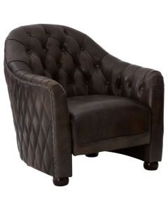 Victor Classic Faux Leather Armchair In Grey With Wooden Legs