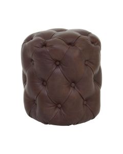 Victor Genuine Leather Stool In Coffee