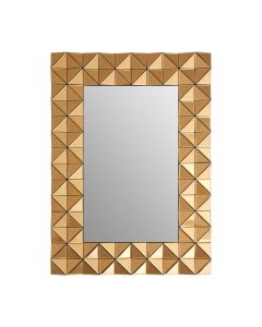 Soho Wall Bedroom Mirror In Smoked Copper Wooden Frame
