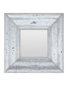 Wonder Square Wall Bedroom Mirror In Silver Mosaic Frame