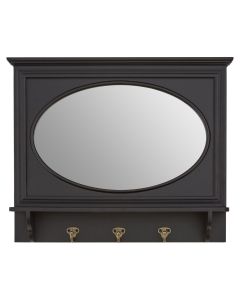 Whitley Wall Bedroom Mirror In Matte Black Wooden Frame