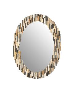 Ripley Oval Tile Wall Mirror In Mosaic Effect Multi-Colour Frame