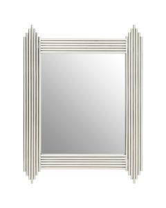 Clarice Art Deco Style Wall Mirror In Stainless Steel Frame