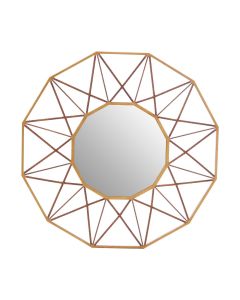 Zariah Geo Wall Bedroom Mirror In Antique Gold Frame