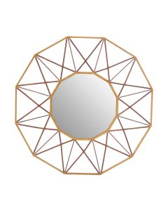 Zariah Geo Wall Bedroom Mirror In Antique Gold Frame