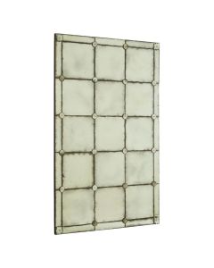 Rusper Mosaic Effect Wall Mirror In Antique Brass Frame