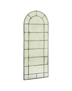 Rusper Window Effect Wall Mirror In Antique Brass Frame