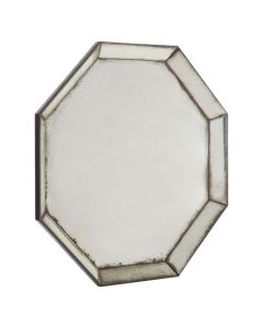 Rusper Octagonal Bevelled Wall Mirror In Antique Silver Frame