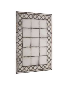 Rusper Cross Frame Wall Mirror In Antique Silver Frame