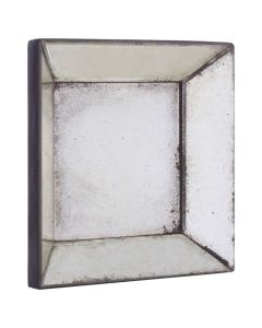 Rusper Small Square Bevelled Wall Mirror In Antique Silver Frame