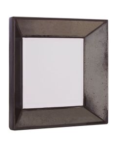 Rusper Small Square Bevelled Wall Mirror In Antique Black Frame