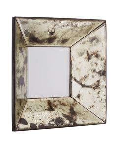 Rusper Bevelled Speckle Wall Mirror In Antique Silver Frame