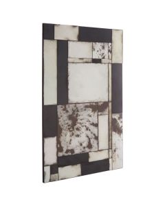 Rusper Mosaic Asymmetric Wall Mirror In Antique Black Frame