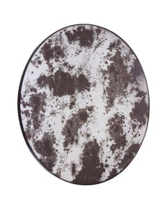 Rusper Round Wall Mirror In Antique Black Frame