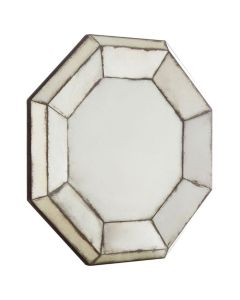 Rusper 3D Octagonal Wall Mirror In Antique Silver Frame