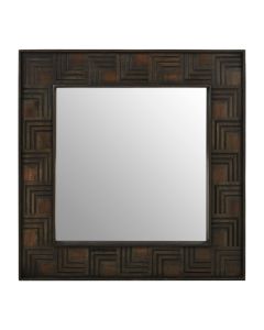 Surat Square Wall Bedroom Mirror In Weathered Brown