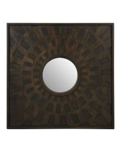 Suri Wall Bedroom Mirror In Weathered Brown Wooden Frame