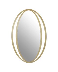 Trento Double Ring Design Wall Mirror In Sleek Gold Frame