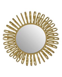 Trento Multi Ring Design Wall Mirror In Gold With Openwork Frame