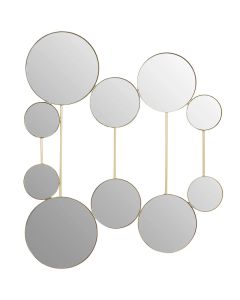 Trento Gold Multi Circle Wall Mirror With Touch Of Whimsical Accent
