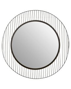 Trento Wall Mirror With Black Linear Lines Frame