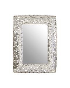 Templar Wall Bedroom Mirror In Silver Frame Pebble Effect