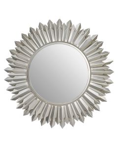 Templar Wall Bedroom Mirror In Nickel Frame Sunburst Effect