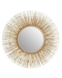 Templar Wall Bedroom Mirror In Warm Gold Metal Frame