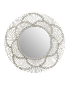 Templar Wall Bedroom Mirror In Silver Frame Floral Effect