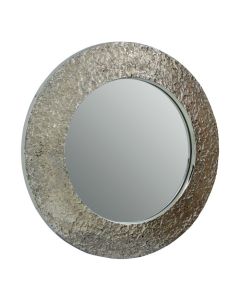 Arica Round Wall Mirror In Nickel Aluminium Frame