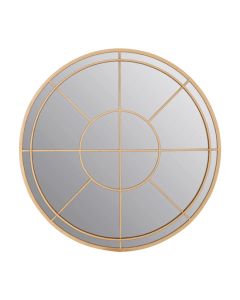 Beauly Round Metal Wall Mirror In Warm Gold