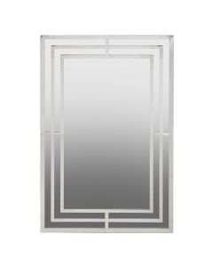 Avelino Rectangular Wall Bedroom Mirror With Silver Frame
