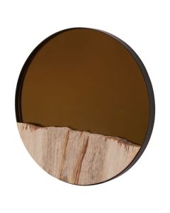 Ripley Small Round Wall Mirror In Black Metal Frame